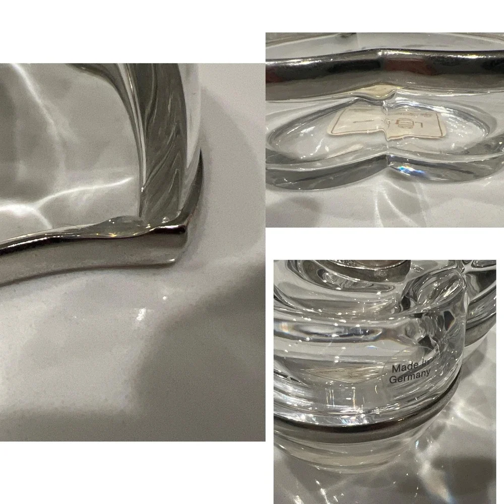 Vintage Lenox Crystal Heart Pearl Diamond Trinket‎ Jewelry Keepsake Gift Box